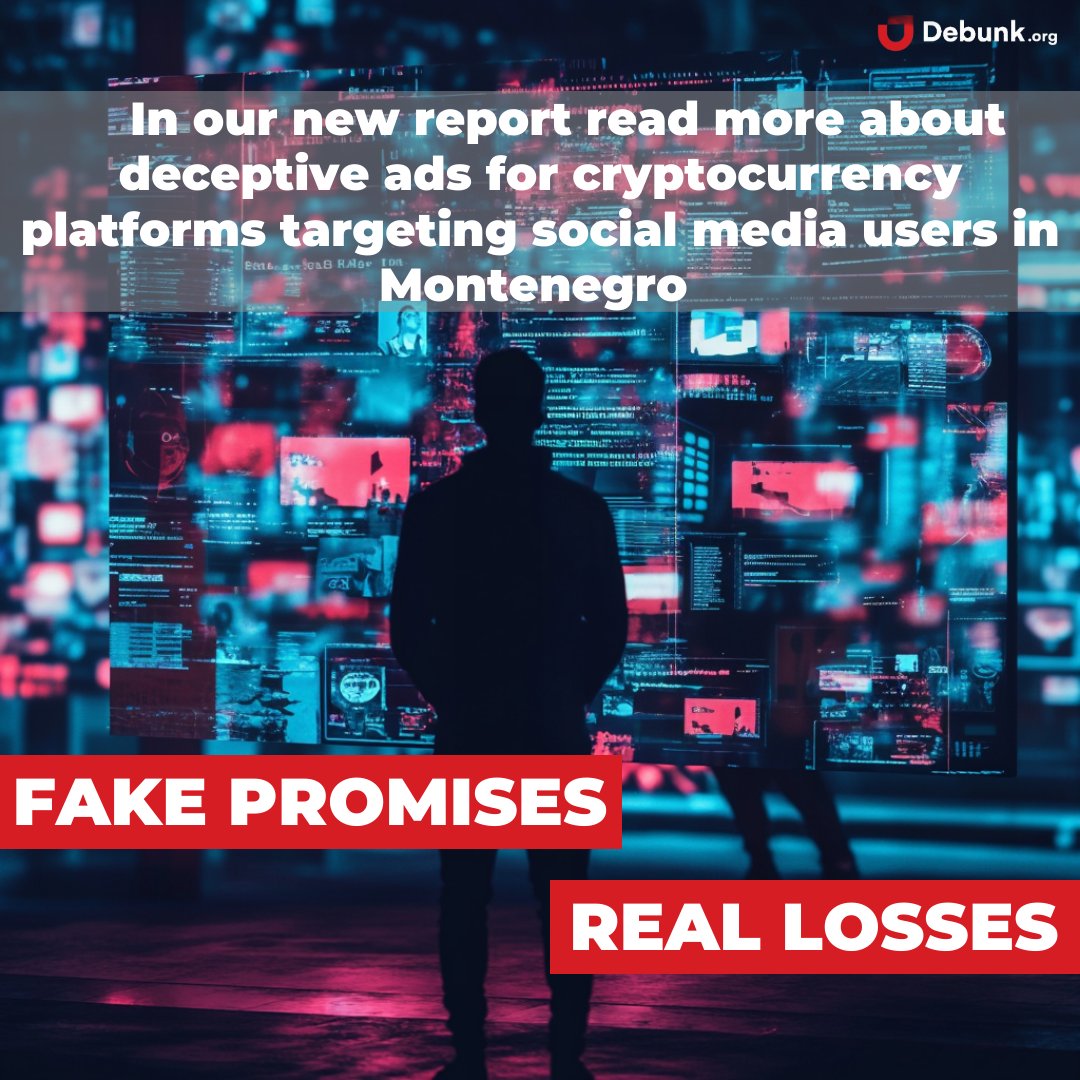 debunk_org's tweet photo. If someone guaranteed that an investment of €250 would yield a daily profit of, say, €1,000, would you think twice? 💶No? 𝗪𝗲’𝗿𝗲 𝘀𝗼𝗿𝗿𝘆 𝘁𝗼 𝗶𝗻𝗳𝗼𝗿𝗺 𝘆𝗼𝘂 𝘁𝗵𝗮𝘁 𝗽𝗲𝗿𝗵𝗮𝗽𝘀 𝘆𝗼𝘂 𝘀𝗵𝗼𝘂𝗹𝗱!
⚠️ We’ve uncovered one such platform being heavily advertised on social media in 🇲🇪 Montenegro. Check the link https://t.co/vo8R0wRNjN to our latest 𝗕𝘂𝘀𝘁-𝗔𝗗 report and learn more about what we discovered about these “money-making” crypto-trading websites.
🔴 𝗦𝗣𝗢𝗜𝗟𝗘𝗥 𝗔𝗟𝗘𝗥𝗧: No one got rich during this investigation. 🥲