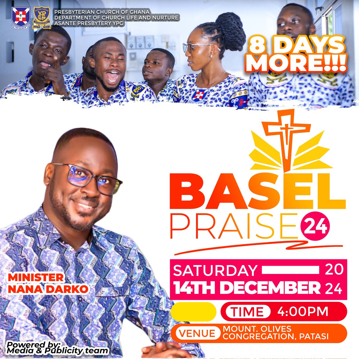AsanteYPG's tweet photo. We have 8 days to go....
#BaselPraise24 #PCG #YPG 
#SpotifyWrapped #Bitcoin https://t.co/KZvz9VS5L0