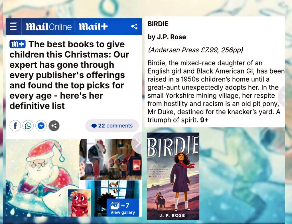 jprosewriter's tweet image. Very exciting to see Birdie on this list of The Best Books To Give This Christmas along with some of my fav books this year by the fabulous authors @emcarrollauthor @HGold_author @PiersTorday @mossmontmomery amongst others 
Thank you Sally Morris
@AndersenPress 
@LitAgentClare