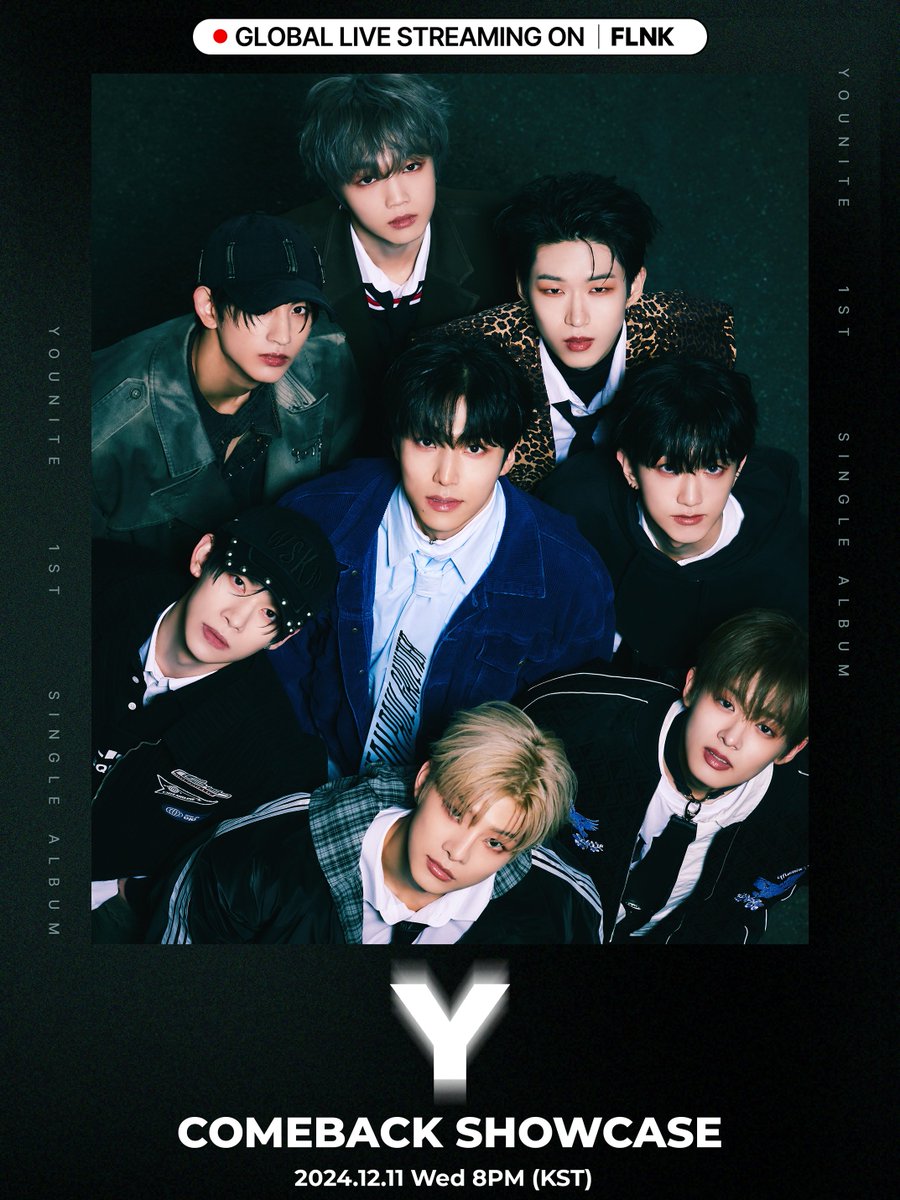 bstageplus's tweet photo. 𝐘𝐎𝐔𝐍𝐈𝐓𝐄 𝟏𝐒𝐓 𝐒𝐈𝐍𝐆𝐋𝐄 𝐀𝐋𝐁𝐔𝐌 ‘𝐘’ 𝐂𝐎𝐌𝐄𝐁𝐀𝐂𝐊 𝐒𝐇𝐎𝐖𝐂𝐀𝐒𝐄

YOUNITE의 컴백 쇼케이스 FLNK에서 함께해요
⠀
🗓2024.12.11(WED) 20:00 KST
⠀
🌎FLNK(Global)
https://t.co/PiwvZqvJGj
🇯🇵FLNK JP
https://t.co/EuYUhENlgZ
⠀
#YOUNITE #유나이트
#YOUNITE_Y https://t.co/3Xyu2eOCYd