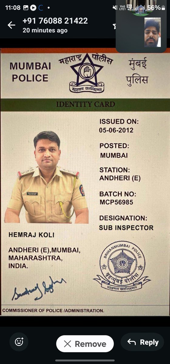 KrupalHJOGI's tweet photo. "Beware of fake calls pretending to be Mumbai Police, claiming your Aadhaar is linked to money laundering! 
"ये भाई fir की कॉपी भी दिखा रहा है
मेरा नाम पे किसी ने सिम खरीदा है ऐसा बोला,ओर बहुत कुछ बोल के mantally हैरास कर दिया।
#mumbaipolice #froudalert #cybercrime https://t.co/0gWiqocv8P
