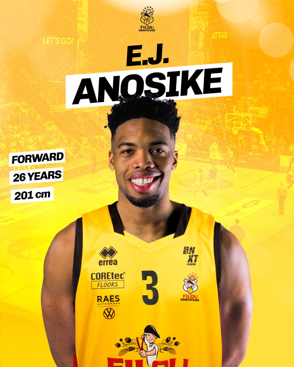 Filou Oostende heeft zich versterkt met forward E.J. Anosike. Hij moet de komende maanden helpen de blessures van Joppe Mennes en Pierre-Antoine Gillet op te vangen.

Anosike is geen onbekende en kwam vorig seizoen uit voor Luik.