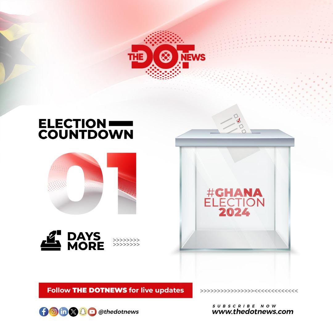 thedotnewstoday's tweet photo. Just one more day to go! π³οΈ Are you ready? π
#thedotnews |#NDCFinalRally |#TheNss
#GhanaPolls2024 https://t.co/ckOm7y9olH