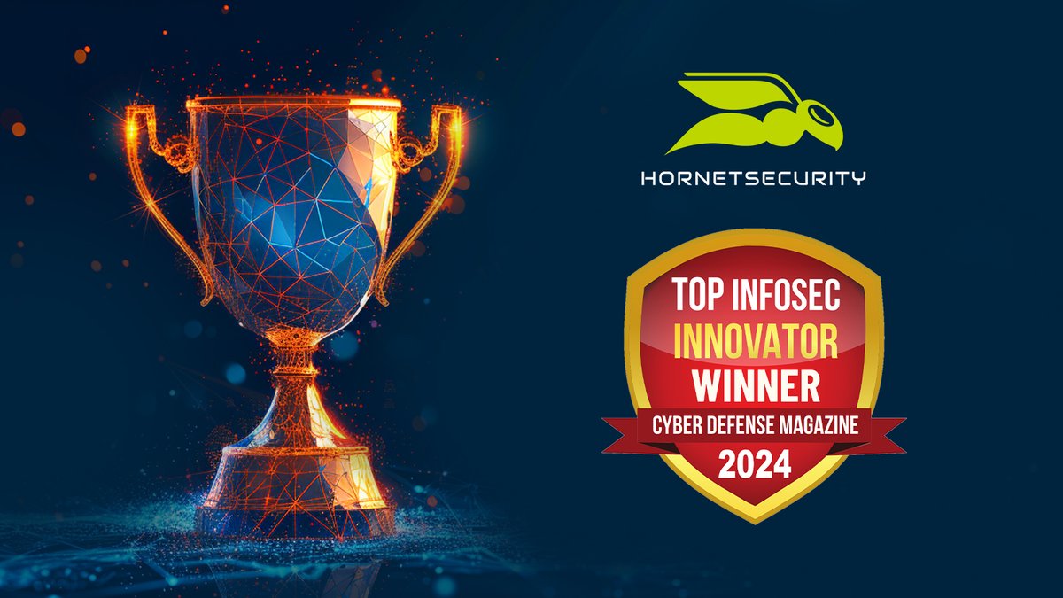 🎉 Hornetsecurity has been named a winner in the <a href="/cyberdefensemag/">CyberDefenseMagazine</a>'s Top Infosec Innovator Awards 2024: 

🏆 Publisher's Choice Email Security and Management 🏆

#Hornetsecurity #Awards2024 #EmailSecurity #Management
