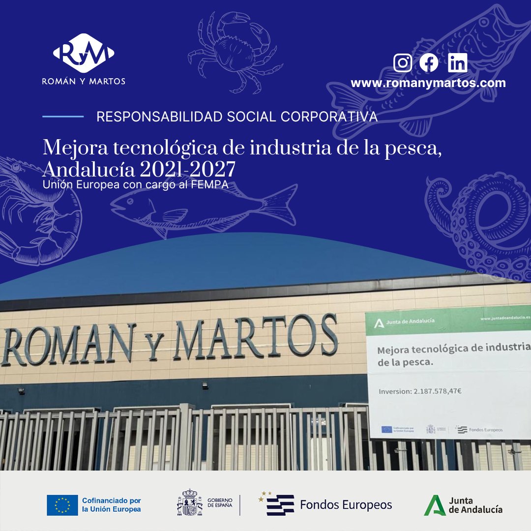 RomanyMartos's tweet photo. #RyM | 𝐑𝐒𝐂
📰 Con el propósito de reducir el impacto ambiental, mejorar la eficiencia energética y nuestro compromiso de cuidar del planeta, nos complace comunicar que hemos recibido una ayuda de la  Unión Europea con cargo al Fondo Europeo Marítimo y de Pesca. 🇪🇺 ♻️ https://t.co/XTf0peUjnC