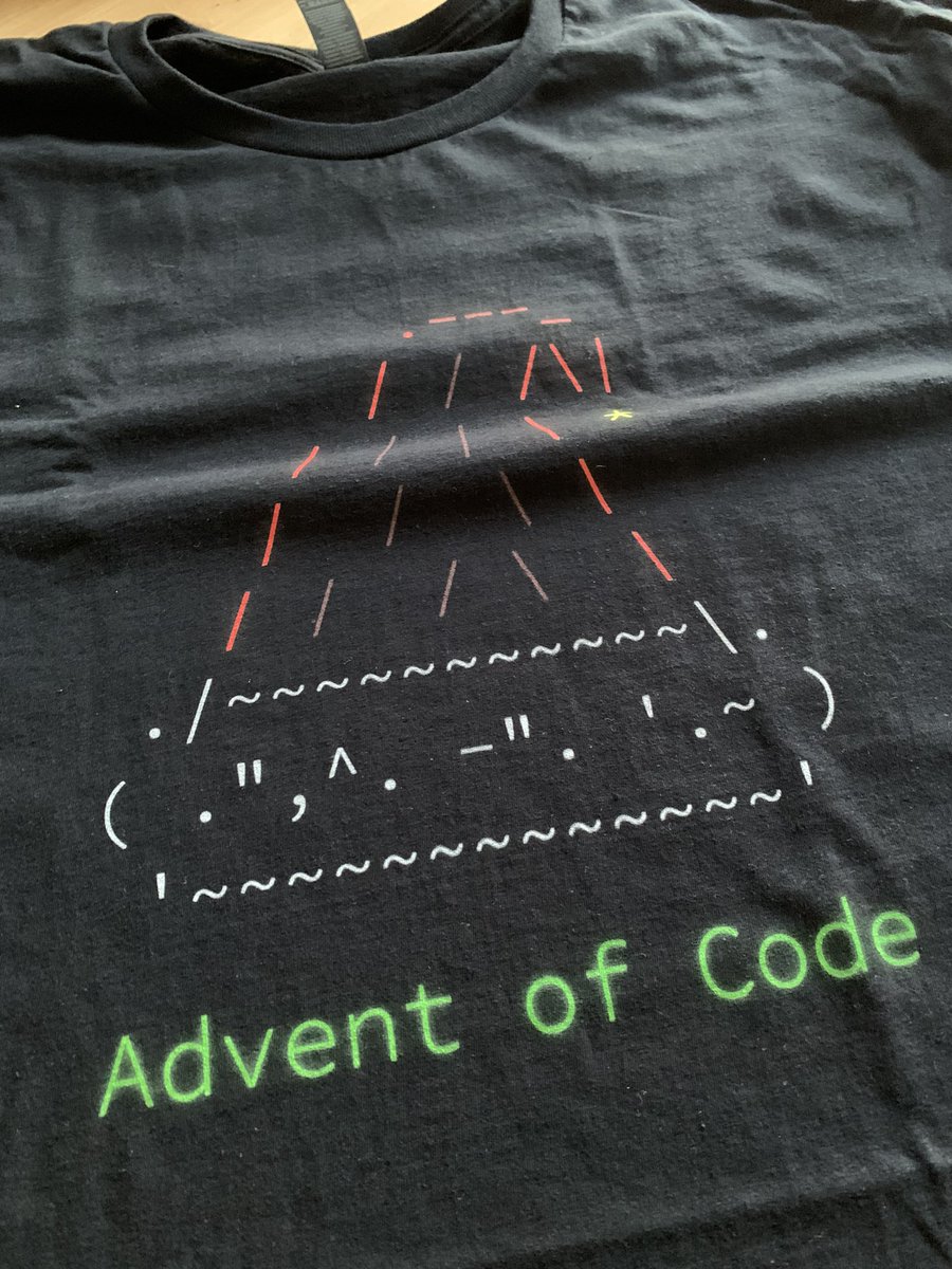 Nice to get back home after a few days away to find my new #adventofcode t-shirt had been delivered
