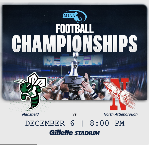 🏈PLAYOFF GAME🏆
Finale in MIAA Div. 3 Super Bowl
<a href="/MHSfootballMA/">Mansfield Football</a> vs <a href="/Bigredfb2022/">North Attleboro Football</a> 

Live On ➡️ bit.ly/3YsG11h
📅 Friday 12/6
⏰ 8pm.
🏟️ Gillette Stadium
<a href="/MikeRedding1/">Mike Redding</a> <a href="/MHShornets/">Mansfield High</a> <a href="/MansfieldHOF/">Mansfield HS Hall of Fame</a> <a href="/coach_hall1/">Coach Hall</a> <a href="/NAPublicSchools/">North Attleborough Public Schools</a> <a href="/NAHSAthleticDpt/">NAHS Athletics</a> <a href="/NorthHigh1/">North Attleboro High</a> <a href="/erodrigues24/">Coach Rod (Eddie Rodrigues)</a>