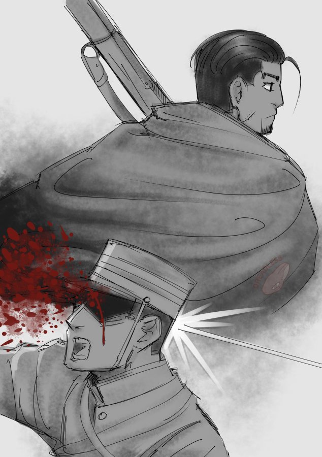 DreadlessRabbit's tweet photo. Friendly fire #goldenkamuy #ogata https://t.co/goyY0Yk3Fh