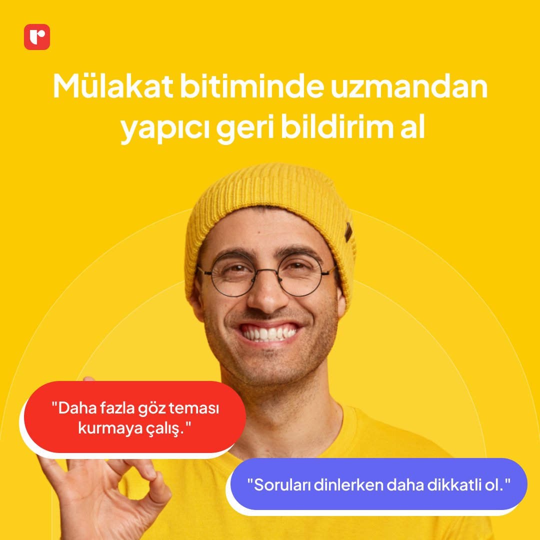 Mülakat bitiminde yapıcı geri bildirim almak, gelişimin için harika bir fırsat! 🌟
Remoteer ile mülakat sonrasında uzmanlardan aldığın geri bildirimlerle mülakat becerilerini güçlendir, bir sonraki adıma daha hazır ol. 

#online #mülakat #kariyer #interview #job