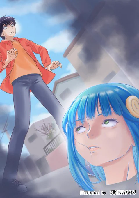 トリミングをミスったわけではありません。幽霊の女の子が地面から顔だけ出しているというシーンの挿絵です……。 #アルファポリス