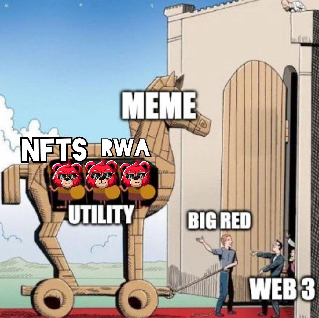 HorseRwa's tweet photo. Big Red is coming into web3, bearing gifts 🎁
How do you like our trojan horse?
#BigRedRacing #memecoin #rwa https://t.co/Qzzvc00nJu