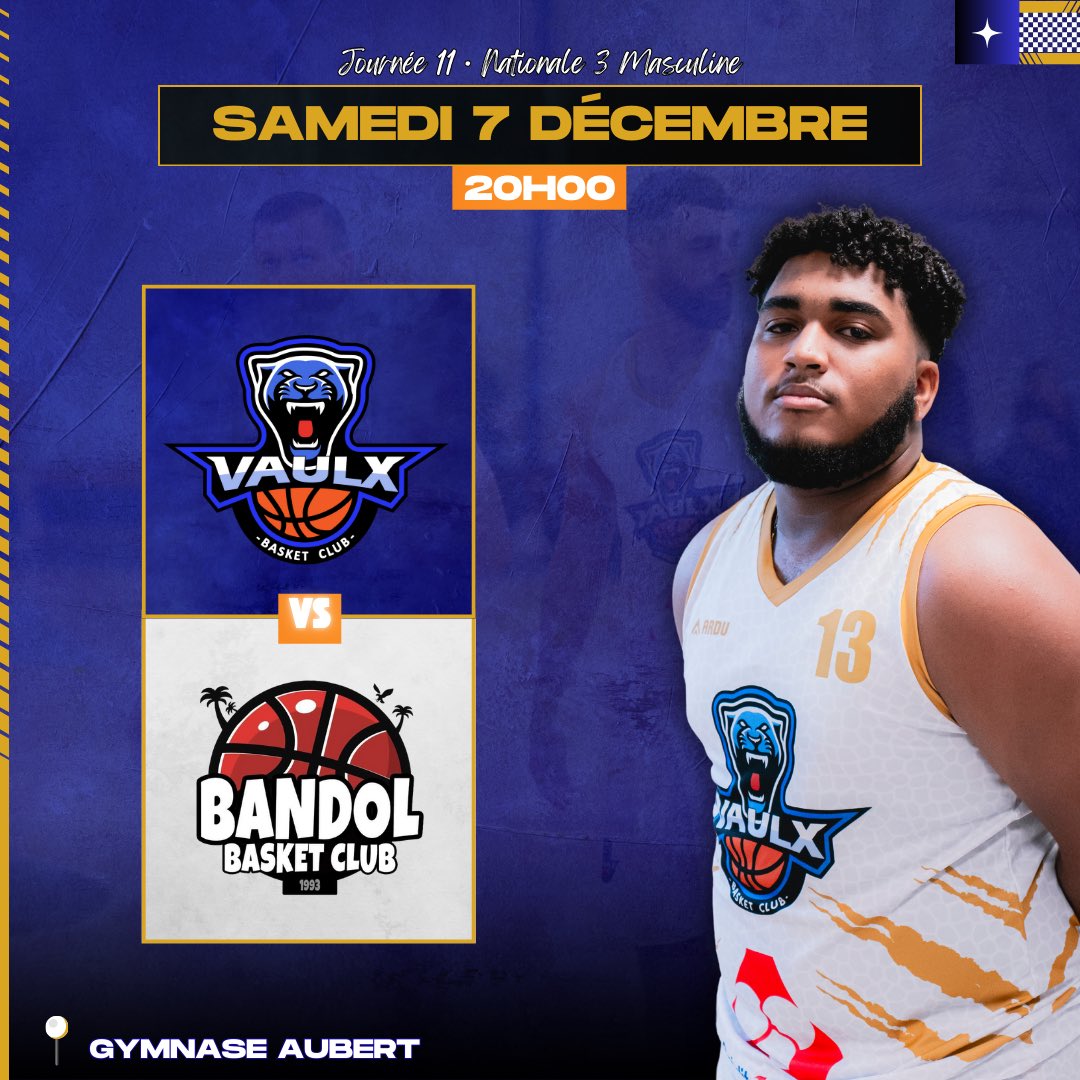 𝗗𝗘𝗥𝗡𝗜𝗘𝗥 𝗗𝗘 𝟮𝟬𝟮𝟰 ! 

Dernier match de l’année civil pour la NM3 qui reçoit BANDOL samedi à 20h00 à Aubert ! 👊