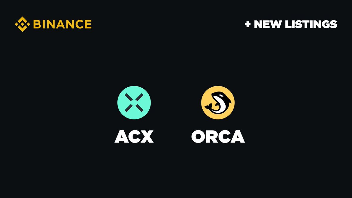 NewCoinListings's tweet photo. New coin listing on #Binance! Across Protocol (#ACX $ACX) and Orca (#ORCA $ORCA)
Binance will list Across Protocol (ACX), Orca(ORCA) 
and open trading for the following spot trading pairs at 2024-12-06 13:00 (UTC).

New Spot Trading Pairs: ACX/USDT, ORCA/USDT, users can now start depositing ACX, ORCA in preparation for trading.

🚀🚀Price $ACX: $1.2 (2x):
https://t.co/jfXe7bLJ0c
🚀🚀Price $ORCA: $6.5 (+60%):
https://t.co/S3Cl5cLcle

#Bitcoin #BTC $BTC #BNB $BNB #ETH #SOL #DEX 

#DEX trending? next DEX list?