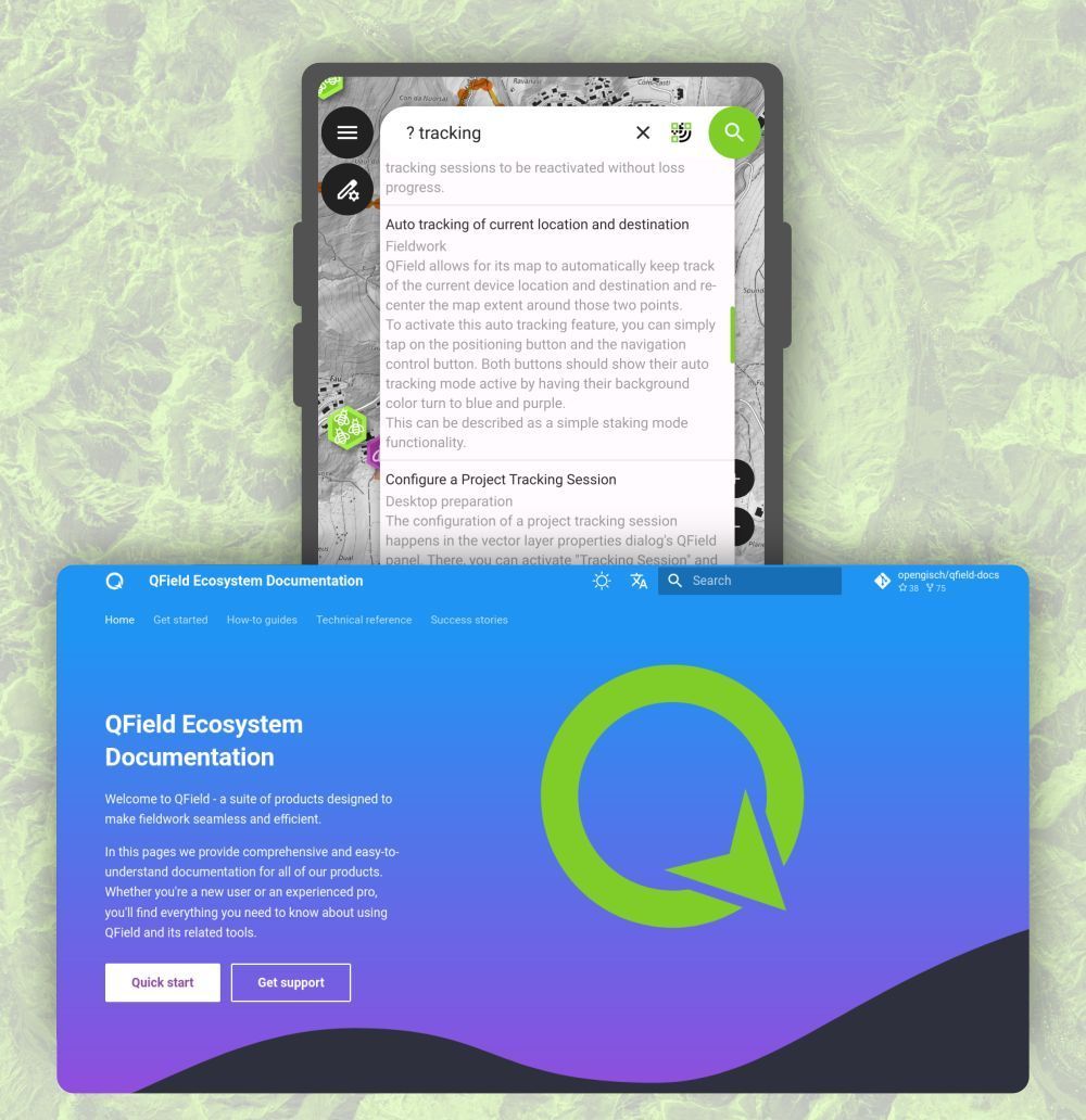 🎄 Day 6 of QField's Advent Calendar!
📚 Documentation gets a boost:
🔍 Search docs right from QField
🌍 New translated content
📝 Extended guides
🤝 Thanks to our amazing community!
Knowledge at your fingertips! 

#QField #GIS #QFieldForXmas24