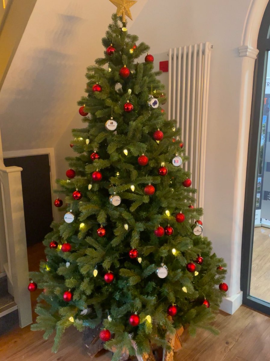 DGDesignLtd's tweet photo. The Old Cottage Hospital tree is up in reception decorated for all of the tenants - have a look at the individual baubles! Busy couple of weeks up to Christmas for us all! #Christmas2024 #Christmas #ChristmasTree https://t.co/Z2MSRqiEa0