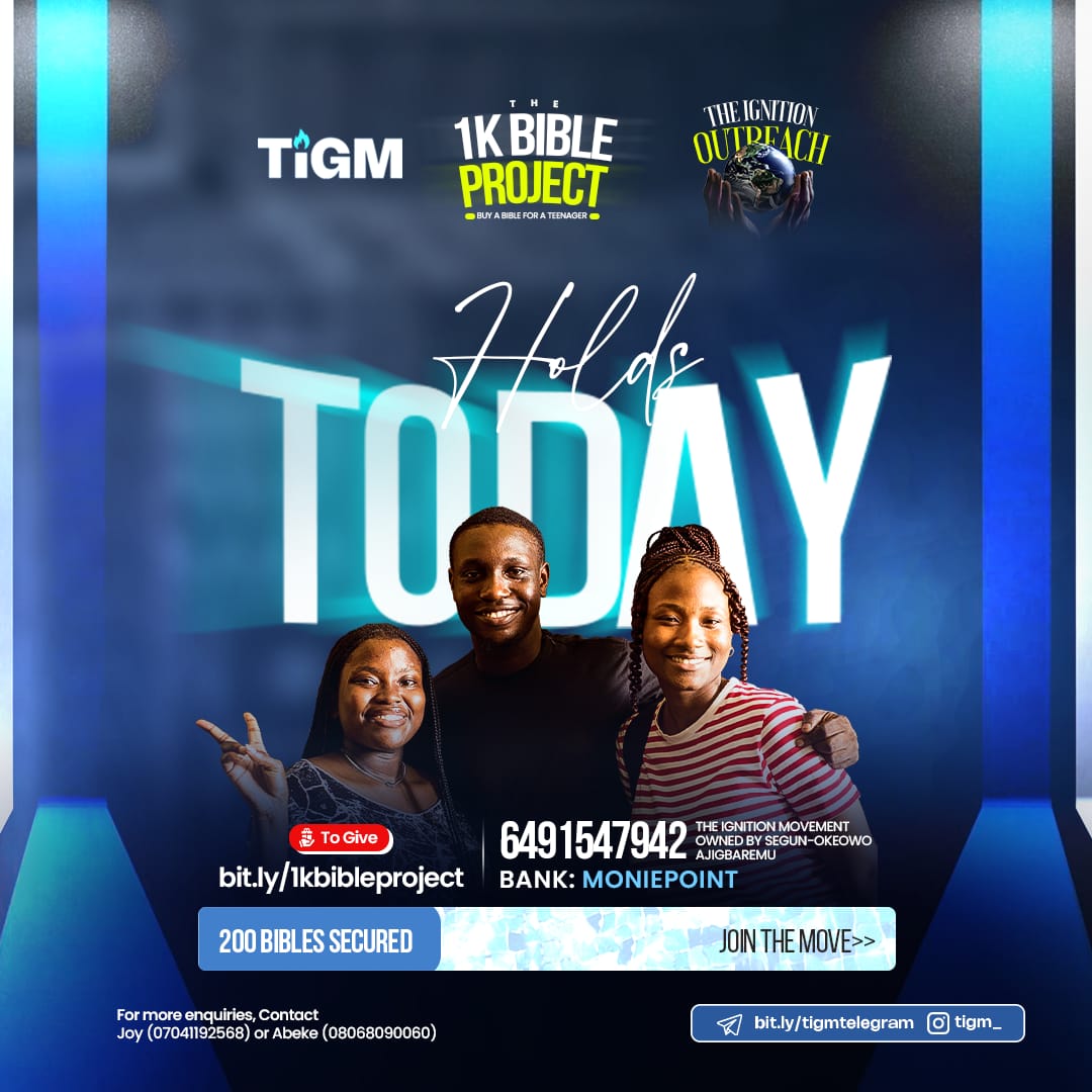 Temidayo_VO's tweet photo. TODAY, WE GO FORTH!🔥

In response to this evangelical call, we step out today in faith, as we see healings, miracles, signs and wonders abound. Join us in prayers as we step out on today.

To Give
https://t.co/55KMVdWv5n 
Or
MONIEPOINT
6491547942 
THE IGNITION MOVEMENT https://t.co/ijVI6iAeDE