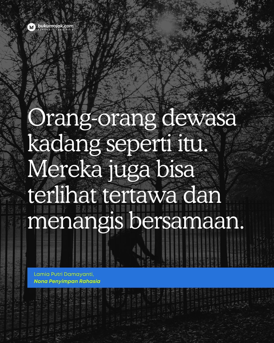 BukuMojok's tweet photo. Mungkin setelah tua mereka jadi tak bisa membedakan mana yang benar-benar membuat mereka senang dan apa yang membuat mereka sungguh-sungguh sedih. https://t.co/r1tS2wa8kt