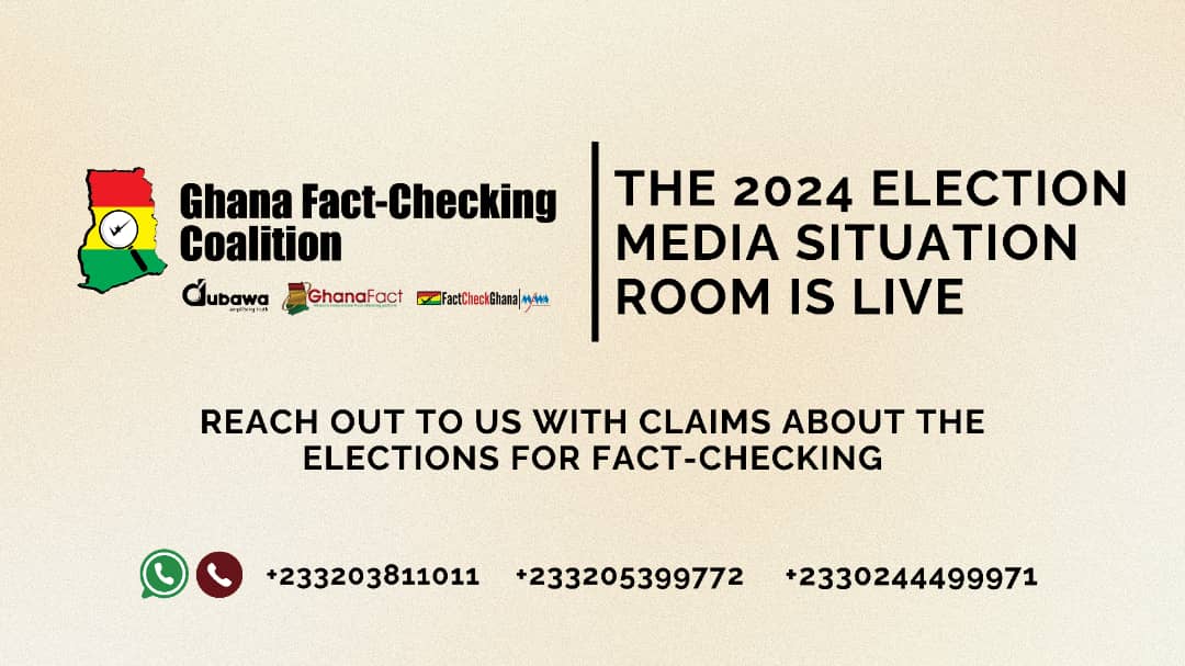 Reach out to us with claims about the elections for Fact-Checking. 
#GhanaDecides2024
#GHFactcheckCoalition #StopDisinformationGH #VerifyGHElection2024