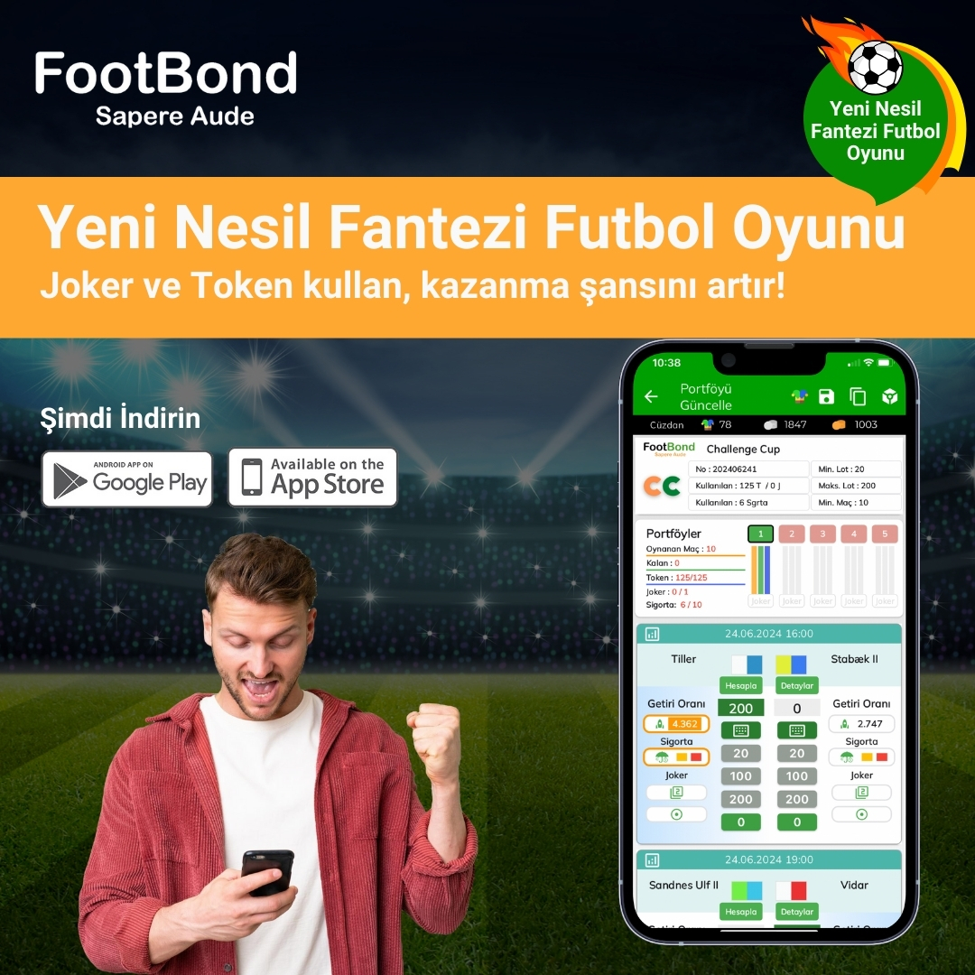 FootBond's tweet photo. Joker ve Token kullan, kazanma şansını artır!
Google Play ve App Store'dan indir!
#FootBond #FanteziFutbol #FutbolStratejisi #Futbol #ChallengeCup #JokerCup #WeeklyCup #FutbolHeyecanı #FutbolOyunu #FutbolBilgisi https://t.co/gmy1WSjAXB