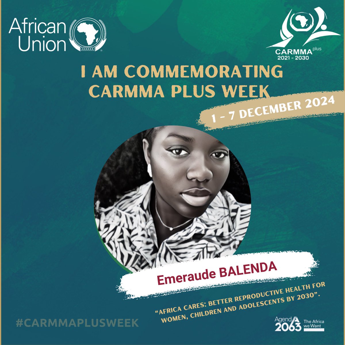 EmeraudeBalend1's tweet photo. #CARMMA PLUS
Investing in the health of women and girls means building stronger communities. Together, let's make our voices heard for the well-being of all!

@_AfricanUnion 
@AU_HHS 
@CARMMAfrica https://t.co/UfFN6fbY4C