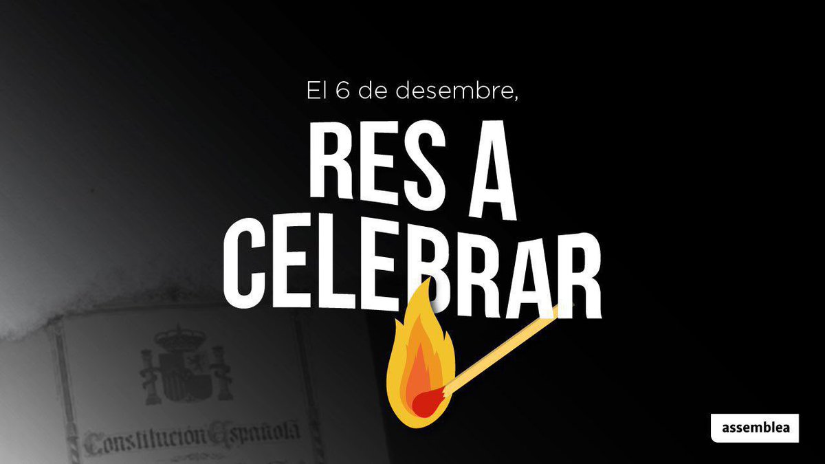 ANC_Manlleu's tweet photo. El dia d'una constitució espanyola que no hem votat, desfassada, monàrquica i elaborada pel règim del 78, nosaltres no tenim #ResACelebrar

#Independència 
#NiOblitNiPerdó https://t.co/MdcnIHYOMF