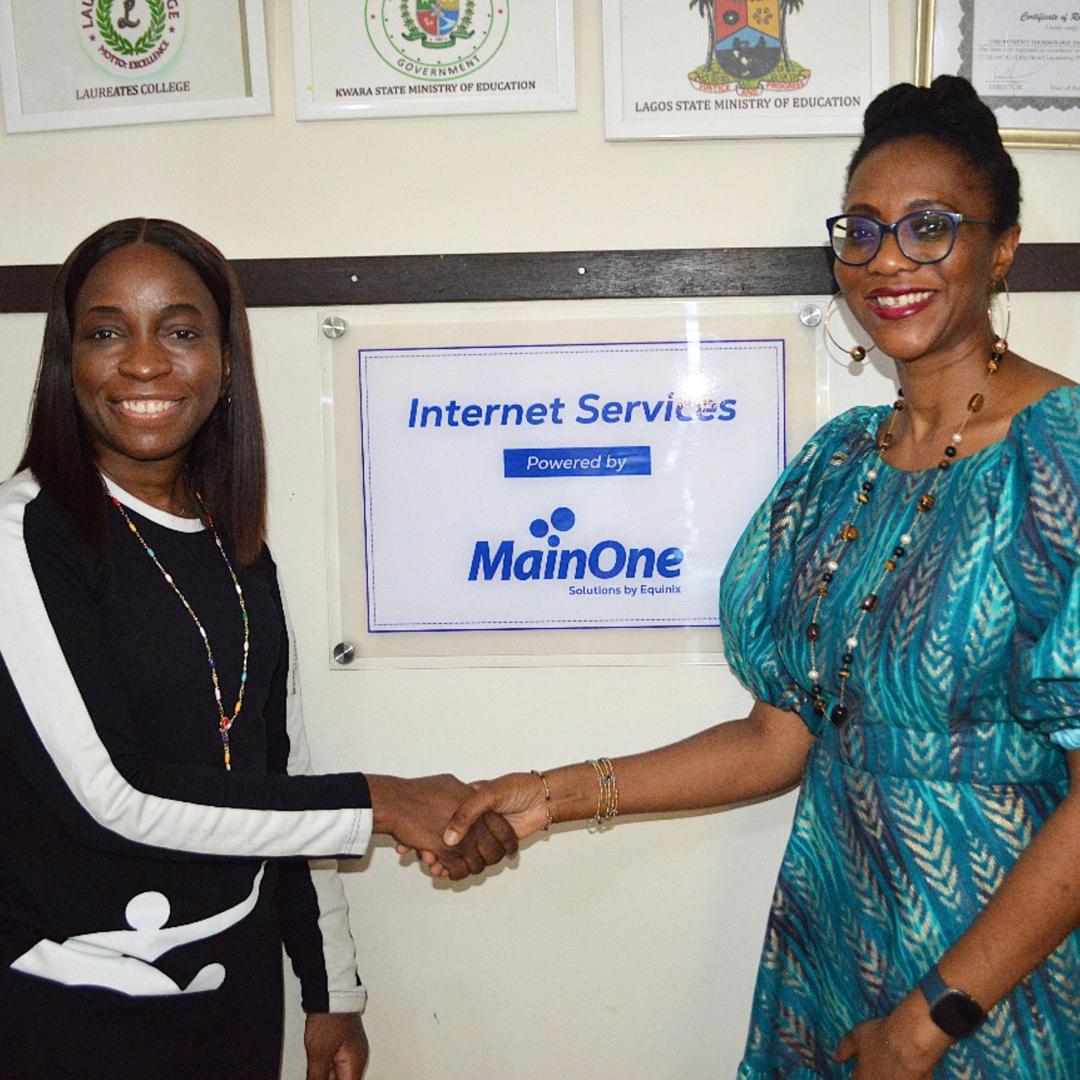 wteconline's tweet photo. We had the pleasure of welcoming  MainOne Solutions by Equinix @Mainoneservice team for the commissioning of their internet service donation. This marks another milestone in their longstanding support of our mission to empower young women and girls with world-class tech skills. https://t.co/aN7TovsuAW