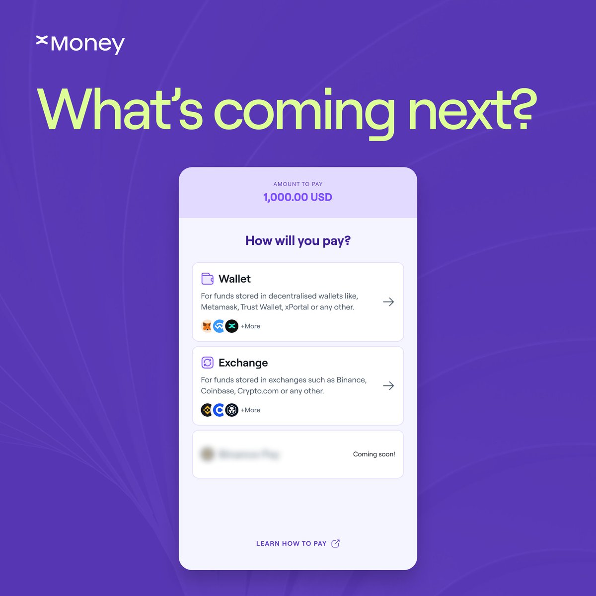 xMoney_com's tweet image. What’s behind the blur? 🤫 

A game-changer is about to drop and it’s a new payment method you may have heard about…

Stay tuned!

#xMoney #MultiversX #cryptopayments #digitalpayments #Web3