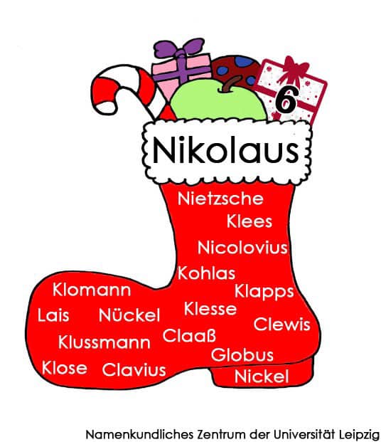 Allen einen schönen Nikolaustag.
Passend zum Tag gibt es heute bei uns verschiedene Varianten von ‘Nikolaus’ als Familienname. #Nikolaustag