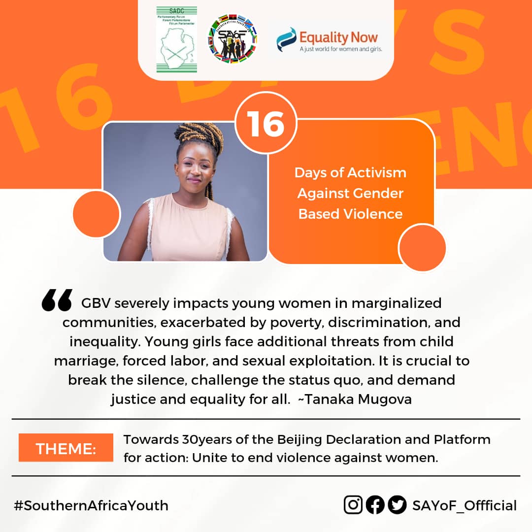 #16DaysOfActivismAgainstGBV #SouthernAfricaYouth
