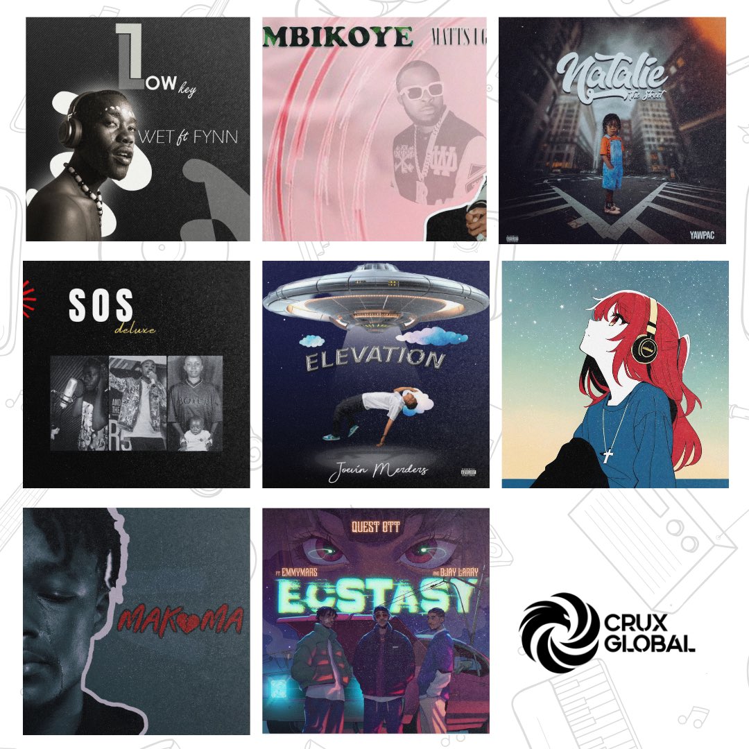 CruxGlobal's tweet image. Quest Ott -ESTACY
Fredybaby- Makoma
Joevin Merders -ELEVATION EP
REDIBOI- SOS DELUXE
Yawpac - Natalie The Street EP
MachiChunky - Love Melody
Matts Ug - Mbikoye
Wet Ft Fynn - Low Key
#poweredbycruxglobal #newmusic #freshsound #ghanamusic #musicbuisness #playghana