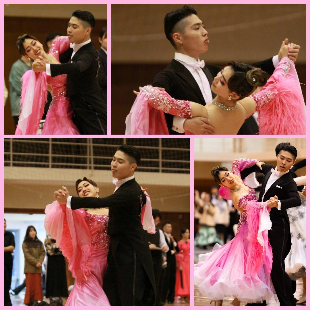 yamadaikyo78820's tweet photo. 【冬全選手紹介】
Quickstep
52番　佐藤（3年）・伊藤（3年）組

シャッセ！ジャンプ！キック！ラン！
山大で最もエネルギッシュなスタンダードを踊る3年カップルです！
観客まで踊り出しちゃう2人のクイックステップがフロアを沸かします🙌🙌
#山形大学 
#山形大学競技舞踏部 
#競技ダンス 
#冬全 https://t.co/jBm8DUY6fS
