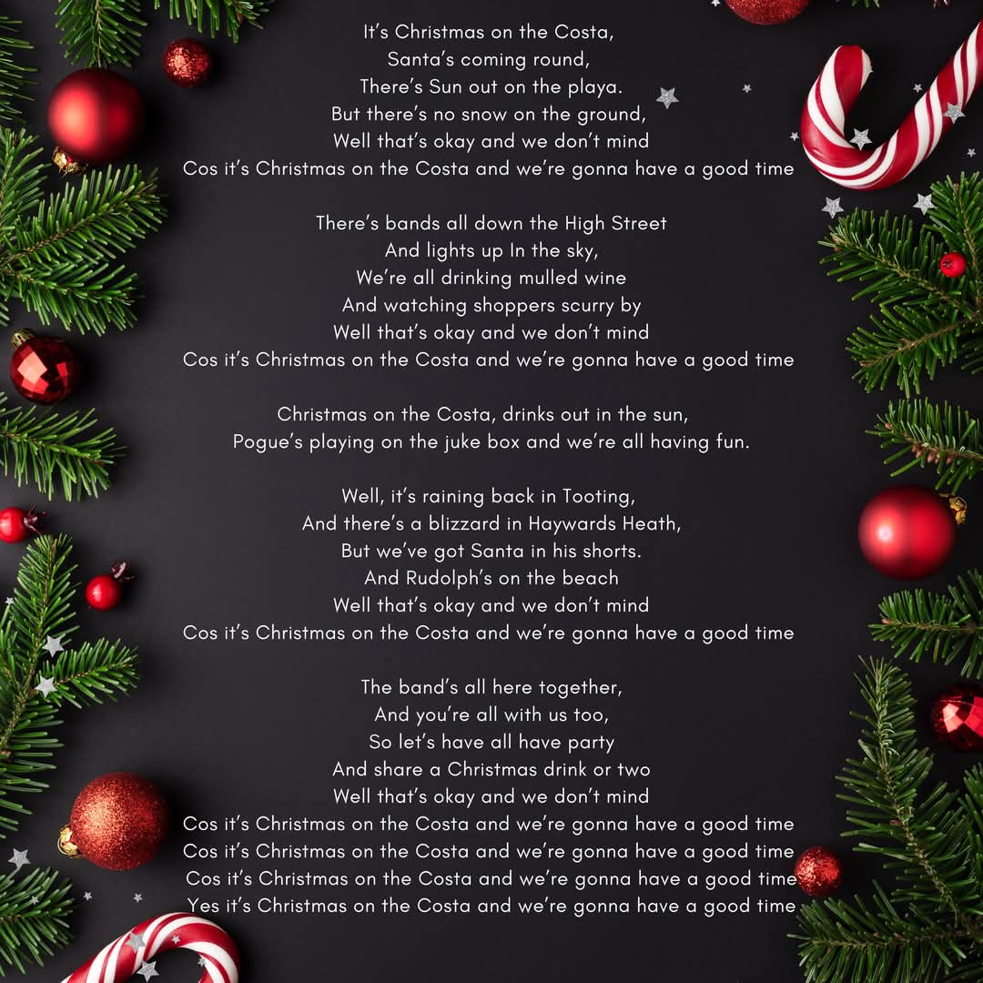 ‼️NEW CHRISTMAS SINGLE‼️

🎅🤶🎄❄️⛄️🎅🤶🎄❄️⛄️

We are very happy to announce the release of our brand new Christmas song "Christmas on the Costa". Mixed, produced and recorded in Gibraltar by the brilliant <a href="/GibAudio/">GibAudio</a>.

Available now on all the usual digital platforms.