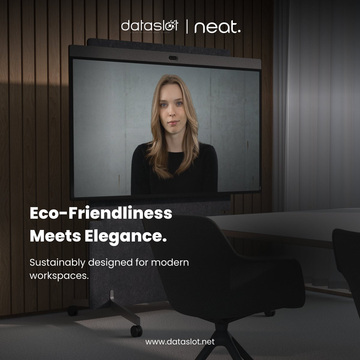 DataSlot's tweet image. 🌍 Sustainability in action: Neat Board Pro uses 50% recycled materials for its sleek noise-dampening panels. Want a sustainable solution for your meeting spaces? 
Let&apos;s chat. Email at info@dataslot.net 
@neatmeetings
#Sustainability #NeatBoardPro #DataSlot #DataSlotxNeat