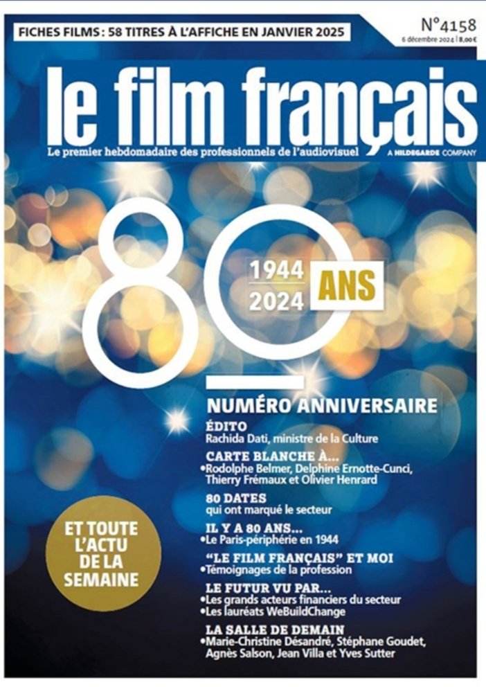 vleleurch's tweet photo. @lefilmfrancais fête ses 80 ans aujourd'hui 🍾🎂 Numéro spécial et collector avec plein d'invités qui nous déclarent leur flamme https://t.co/xDTdmUblJU