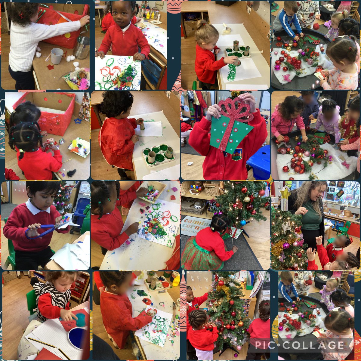 cashprimary's tweet photo. Lots of amazing learning this week in Little Ribbons. We investigated what happened if we put water in the freezer. We then used the ice to paint ice castles. We have decorated our Christmas tree and made a santas sleigh! #EYFS #christmas #learning https://t.co/UPEEkEhwLj