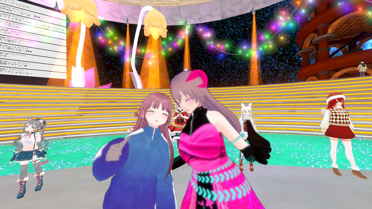 paibellchanAW's tweet photo. どの演者さんも持ち味めっちゃ出ててそれぞれとてもアガったなあああ✨Cinematic Neon Clubの時のエフェクトがネオン感すごくて特に印象的だった（写真じゃあんまり伝わらないかも）

メタバースで音楽の祭典♬WINTER MUSIC FESTIVAL2024 https://t.co/dDU0Gvower #WINTERMUSICFESTIVAL #cluster https://t.co/IlVxea9HCC