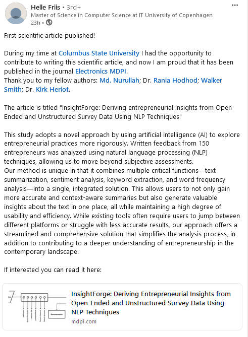 ElectronicsMDPI's tweet photo. Welcome to read this paper!
Title: #InsightForge: Deriving Entrepreneurial Insights from Open-Ended and Unstructured Survey Data Using NLP Techniques
Link: https://t.co/i6nKzfomlI https://t.co/rRmjCXYDRT