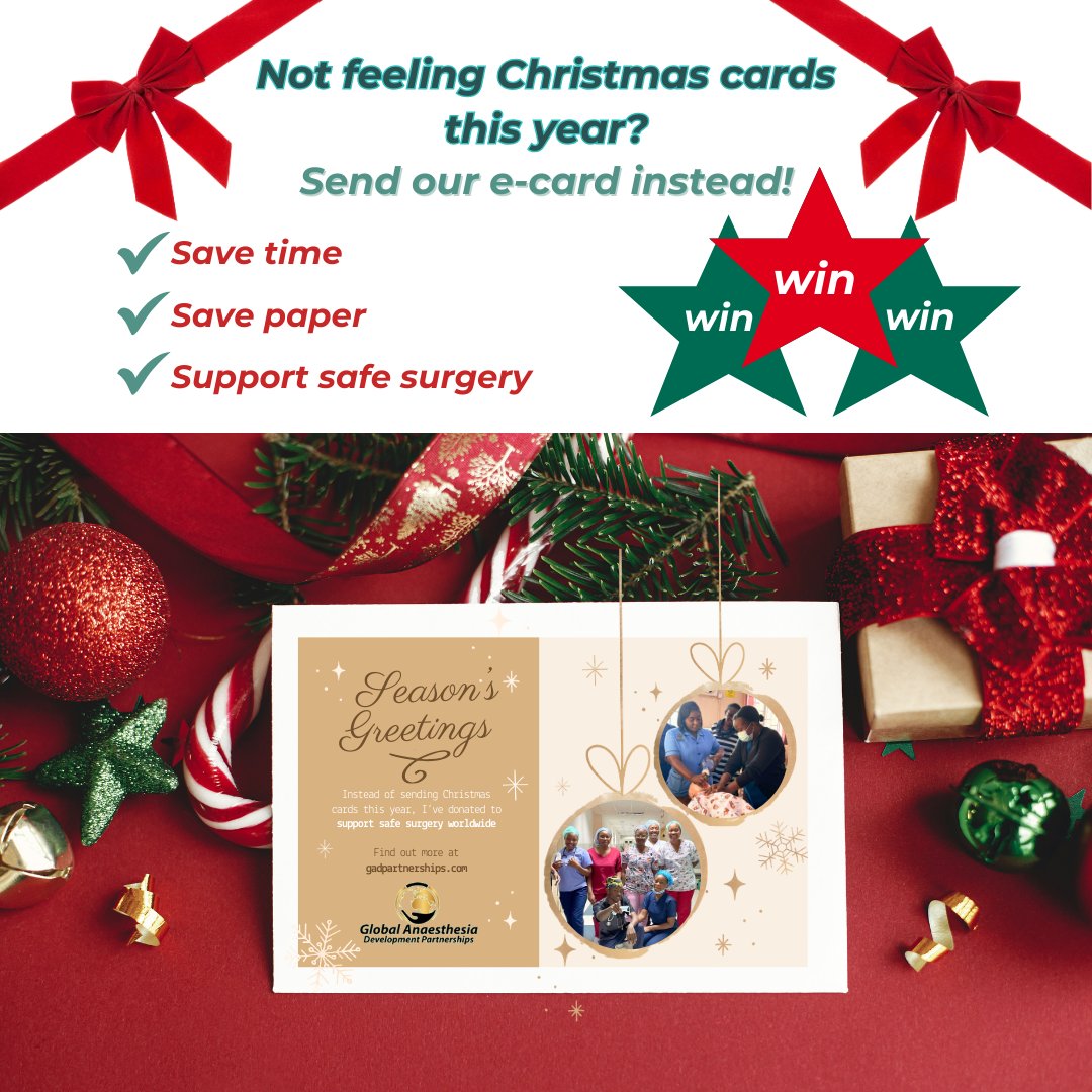 Easy as 1-2-3! 🌟

1️⃣ Donate and download today! gadpartnerships.com
2️⃣ Share your e-card with loved ones via email, WhatsApp etc.
3️⃣ Feel amazing knowing you've made a difference!

Thank you for supporting us this festive season! ❤️ #anaesthesiacare #safersurgery