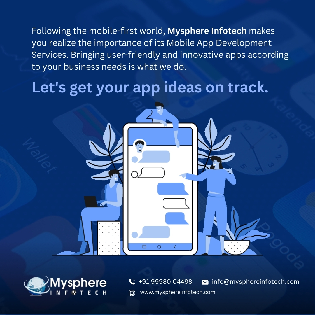 mysphereinfo's tweet photo. Following the mobile-first world, Mysphere Infotech makes you realize the importance of its Mobile App Development Services. Bringing user-friendly and innovative apps according to your business needs is what we do. Let's get your app ideas on track. https://t.co/LkUro3PfR3