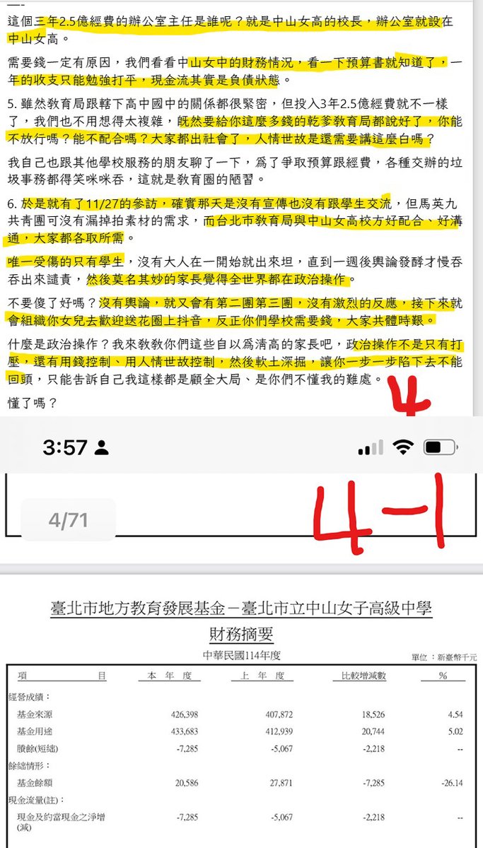 truth19890604's tweet photo. 真心建議全文看完。
這篇完整揭漏了馬英九接待熊貓團去中山女中的原因
懶人包就是中山女中沒錢，台北市教育局在中山女中設了個ＸＸ辦公室，可以３年內給２．５億，所以叫你幹嘛你就得幹嘛

看完的感覺的是，學校完全沒有站在保護學生的立場，只站在錢的立場，所以讓女學生成為政治統戰工具的，就是學校 https://t.co/ZVrDrUbsRp