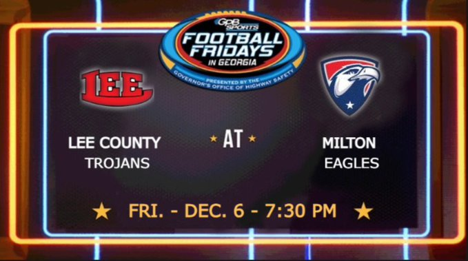 GPB Sports (@gpbsport_) on Twitter photo On Fri., Dec. 6 at 7:30 p.m.
<a href="/MiltonEagles_FB/">Milton High School Football</a> vs. <a href="/LeeCountySchool/">Lee County Schools</a>
More details soon โก๏ธ bit.ly/2YLeEyF
<a href="/LCHSTrojans/">LCHS Trojans</a> <a href="/LCHSBB/">Lee County Trojans Basketball</a> <a href="/TheTrojanRadio/">The Trojan Radio</a> <a href="/rockerlee229/">The Rocker Lee</a> <a href="/LeeAthletics1/">LEE ATHLETICS</a> <a href="/BradenMoore2025/">Braden Moore</a> <a href="/locksWAY_OTR/">Donte Medlock</a> <a href="/Coach_R_Ford/">Reid Ford</a> <a href="/GregoryBatsonJ1/">Gregory Batson Jr.</a> <a href="/dkthegreat0/">Dekailin โDKโ Carr</a> <a href="/dylkrich/">Dylan Richardson</a> On Fri., Dec. 6 at 7:30 p.m.
<a href="/MiltonEagles_FB/">Milton High School Football</a> vs. <a href="/LeeCountySchool/">Lee County Schools</a>
More details soon โก๏ธ bit.ly/2YLeEyF
<a href="/LCHSTrojans/">LCHS Trojans</a> <a href="/LCHSBB/">Lee County Trojans Basketball</a> <a href="/TheTrojanRadio/">The Trojan Radio</a> <a href="/rockerlee229/">The Rocker Lee</a> <a href="/LeeAthletics1/">LEE ATHLETICS</a> <a href="/BradenMoore2025/">Braden Moore</a> <a href="/locksWAY_OTR/">Donte Medlock</a> <a href="/Coach_R_Ford/">Reid Ford</a> <a href="/GregoryBatsonJ1/">Gregory Batson Jr.</a> <a href="/dkthegreat0/">Dekailin โDKโ Carr</a> <a href="/dylkrich/">Dylan Richardson</a>