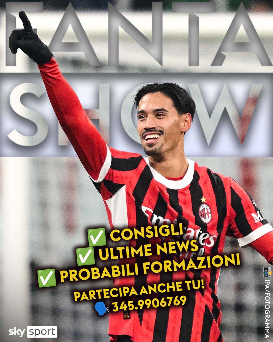 📣 Torna #SkyFantaShow
🗓 Oggi alle 17 in diretta su #SkySport 24
👥 Con
<a href="/MarioGiunta/">Mario Giunta</a>
<a href="/DavidePolizzi82/">Davide Polizzi</a>
<a href="/fains/">Valerio Spinella</a> 
<a href="/CarmineCassandr/">Carmine Cassandra</a> 

🤔 Dubbi sulla formazione❓

🗣️ Mandaci un messaggio vocale su whatsapp al numero 345.9906769
🔊 I migliori saranno ascoltati in trasmissione