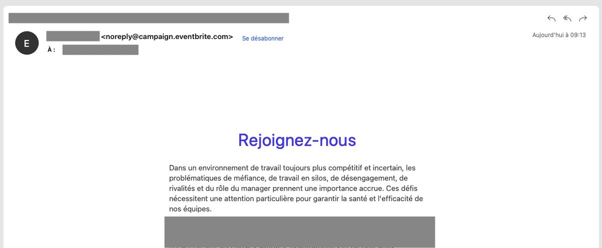 Hey <a href="/eventbrite/">Eventbrite</a>, I’m still receiving campaigns from you and your users, even though I requested to be removed from ALL your lists back on Sept. 4th. Can you address this, or should I escalate this to <a href="/CNIL/">CNIL</a>?
