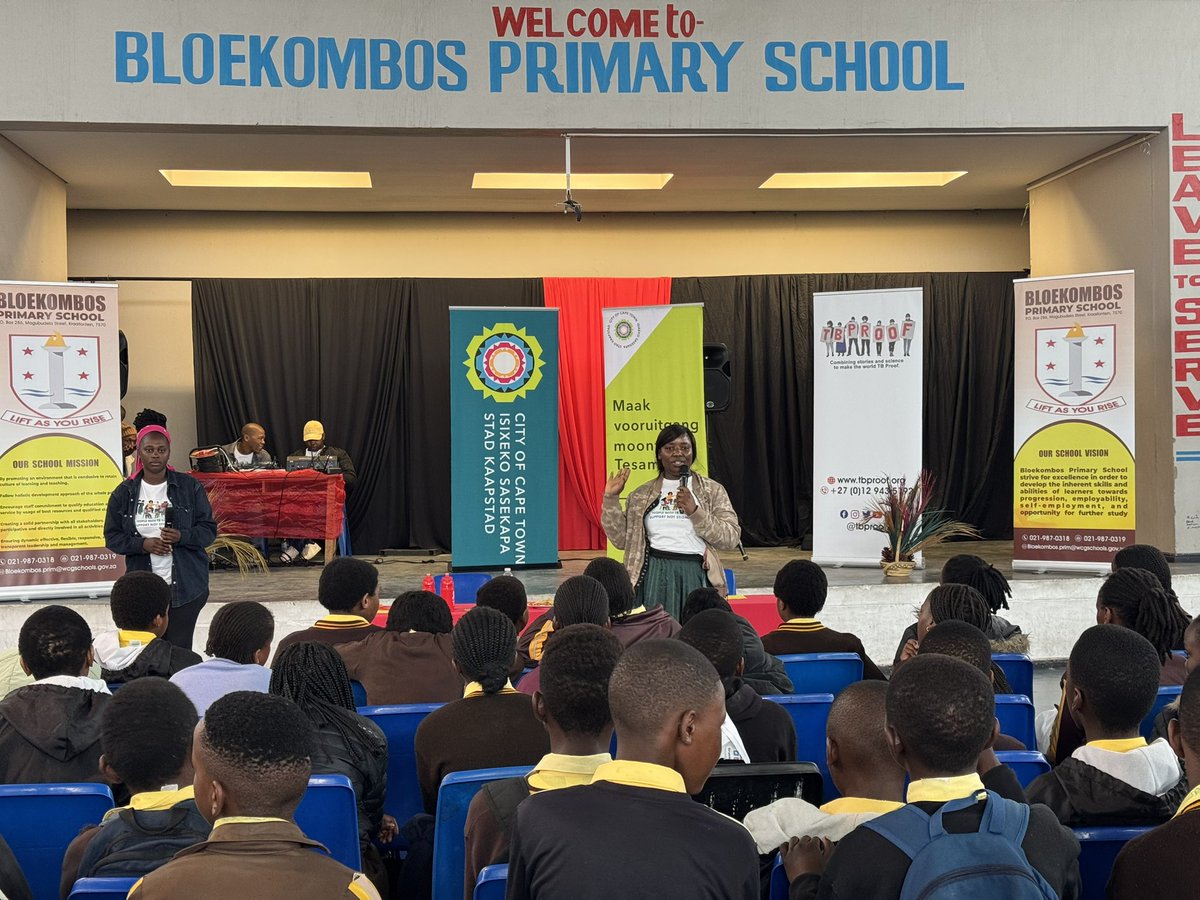 TBProof's tweet photo. #WorldAIDSDay2024 event at Bloekombos Primary School in Kraaifontein, sharing TB/HIV tailored information with the teenagers. #UseMyVoice to
#EndTB https://t.co/AqhKfFAmwO