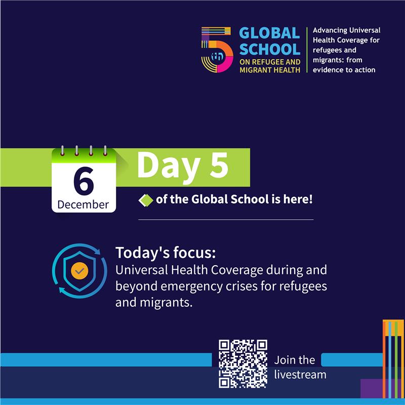 severonis's tweet image. The Final Day of the Global School is here! 🗓️
🔑 Today’s focus: UHC during and beyond emergency crises for refugees and migrants.

Join us on youtube.com/watch?v=E0aH_t…

#HealthForAll #GlobalHealth #Refugees #UniversalHealthCoverage #EquityInHealth