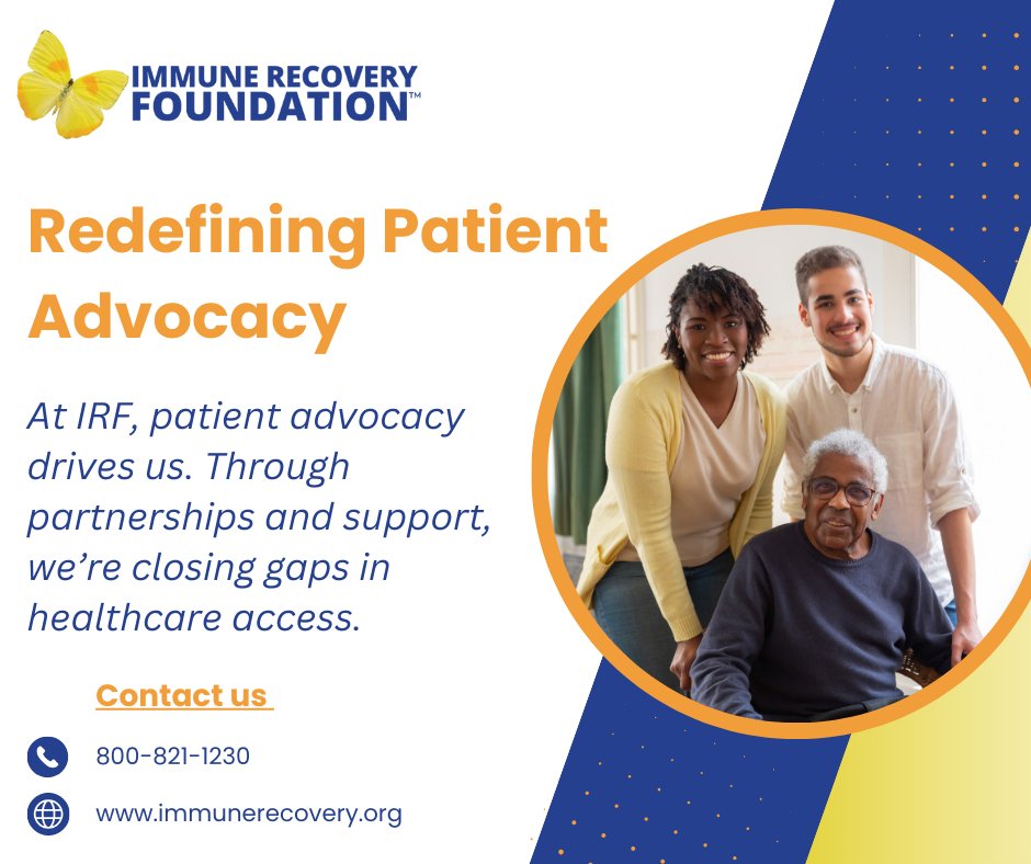 ImmuneRecovery's tweet image. At Immune Recovery Foundation, we help patients with chronic &amp;amp; rare illnesses find clinical trials and access prescription resources.
Advocacy, education, and equity—it’s what we do. Learn more: immunerecovery.org

#HealthEquity #ChronicIllnessSupport #IRFMission