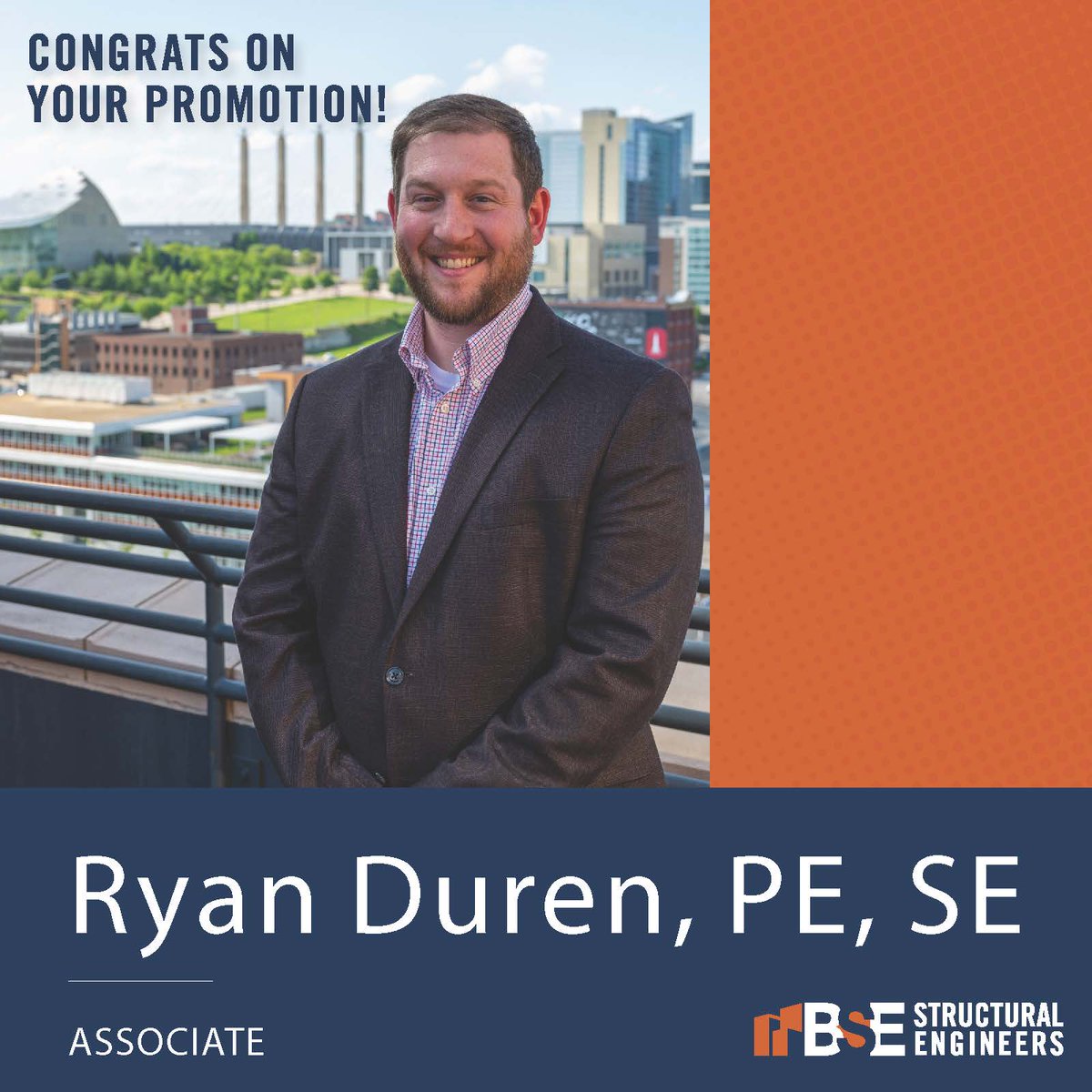 We are excited to announce the promotion of Ryan Duren, PE, SE to Associate at BSE Structural Engineers! 

Read more here: bsestructural.com/ryan-duren-pro… #leadership #promotion #TeamBSE
