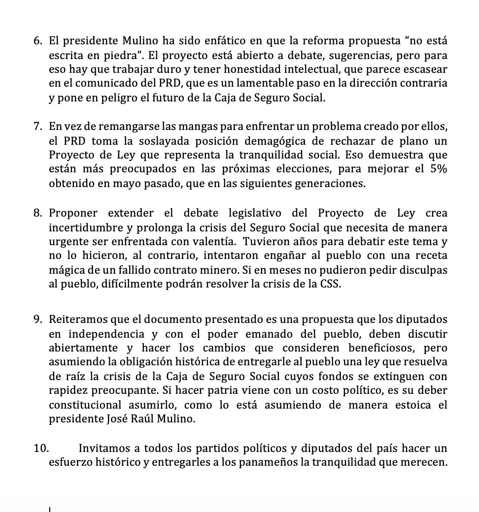 La postura del PRD frente al Proyecto de Ley 163 es un evidente acto de doble moral, oportunismo político muestra descarada de retórica vacía y miedo a asumir responsabilidades razón principal de la realidad que hoy vive la <a href="/CSSPanama/">CSSPanama</a>