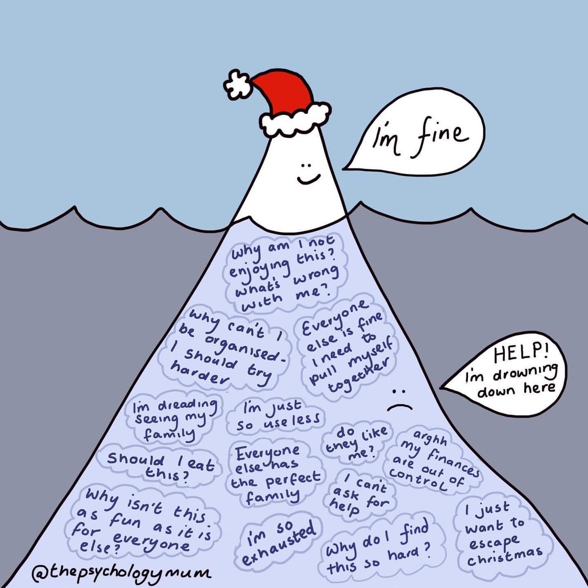 The pressures of Christmas can be overwhelming. It’s easy to compare ourselves to others &amp; wonder why it’s just us that’s struggling. In these moments remind yourself what you see on someone’s surface might be different to the reality underneath. #MentalHealth

📷 <a href="/EmmaNeuropsych/">The Psychology mum</a>