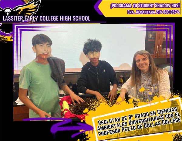 Lassiter Early College High School (@lassiterechs) on Twitter photo Owls make GREAT eagles! Our @STAGinPG 8th grade went to their first college class with our seniors and Dallas College Professor Pezzo🦅🎓 We have the best professors <a href="/elcentro_dc/">Dallas College El Centro Campus</a> … schedule your shadow experience and see for yourself! @RubyRamirezDISD <a href="/DrReyC/">Dr. Rey Cervantes</a> Owls make GREAT eagles! Our @STAGinPG 8th grade went to their first college class with our seniors and Dallas College Professor Pezzo🦅🎓 We have the best professors <a href="/elcentro_dc/">Dallas College El Centro Campus</a> … schedule your shadow experience and see for yourself! @RubyRamirezDISD <a href="/DrReyC/">Dr. Rey Cervantes</a>